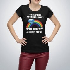 Tričko s potiskem Seru diamanty a prdím duhu (Bezlepková odpověď)