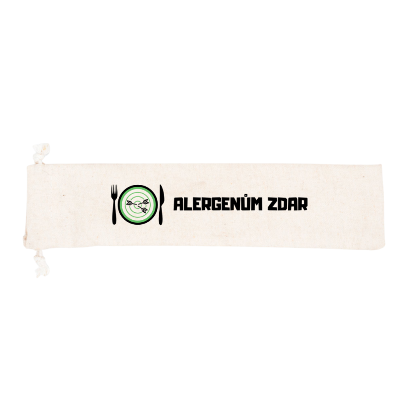 Bavlněný pytlík na příbory s logem Alergenům Zdar