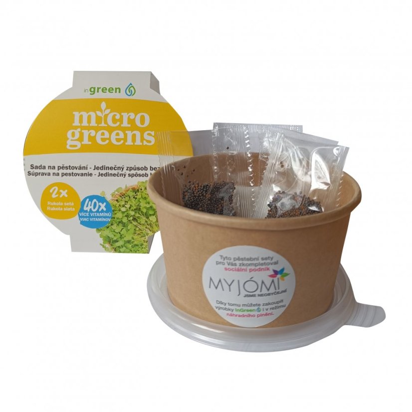 Rukola - semienka microgreens - pestovanie bez zalievania inWeek