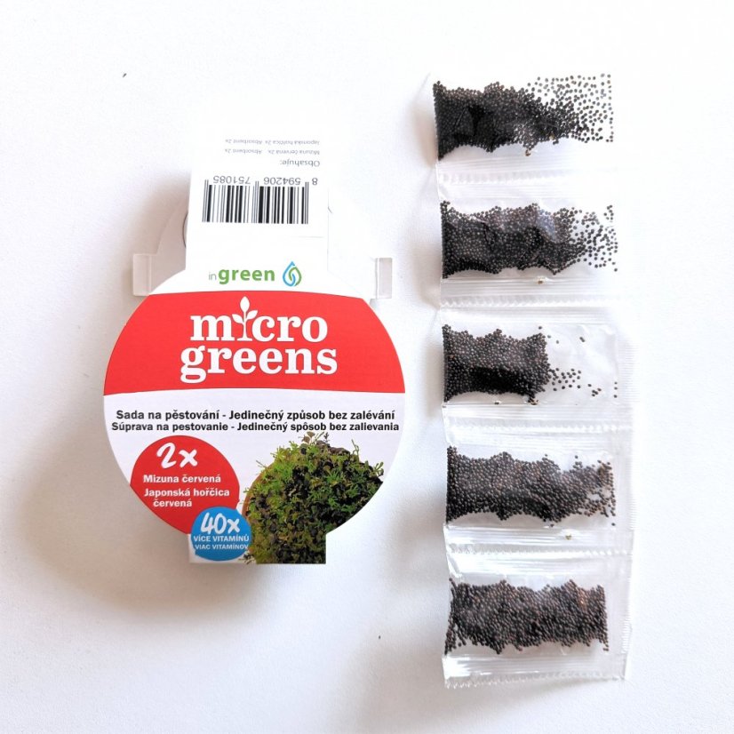 Microgreens - sady inGreen semínek (5 ks) - Sada 5ks semínek: Červené Zelí