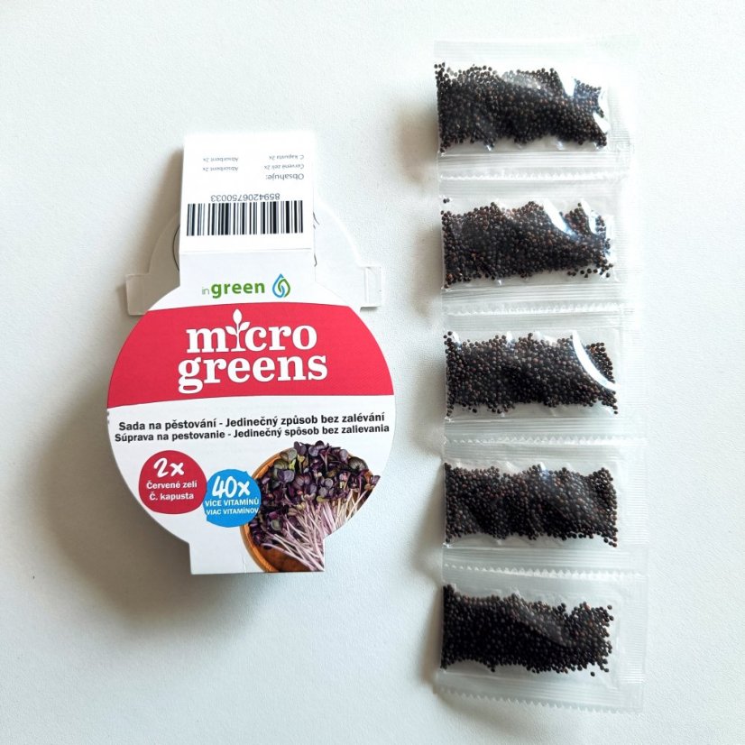 Microgreens - sady inGreen semínek (5 ks) - Sada 5ks semínek: Kedluben Růžový