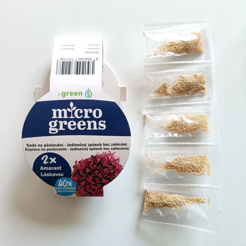 Microgreens semínka - sada inWeek (5 ks) - Sada 5ks semínek: Pak Choi Zelený