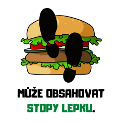 Tričko s potiskem Může obsahovat stopy lepku