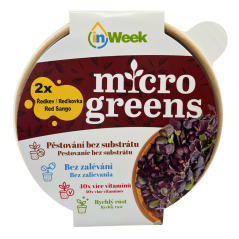 Reďkev Red Sango - semienka microgreens - pestovanie bez zalievania inWeek