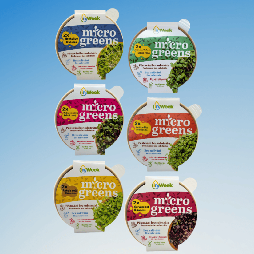 6x Sada microgreens semínek inWeek (výběr 1)