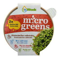 Hořčice - semínka microgreens - pěstování bez zalévání inWeek