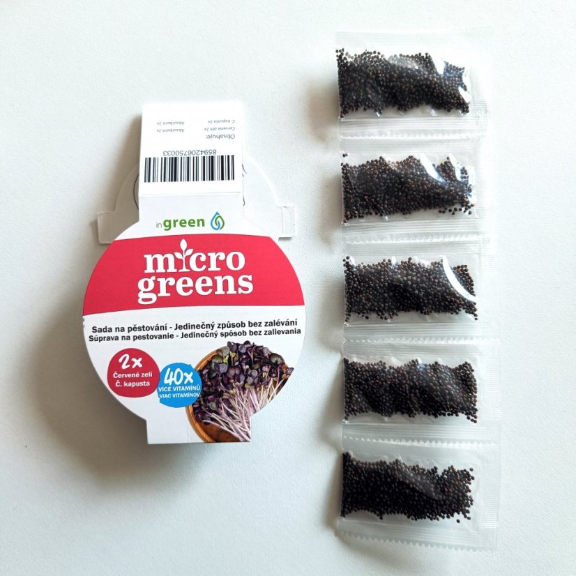 Microgreens semínka - sada inWeek (5 ks) - Sada 5ks semínek: Pak Choi Zelený