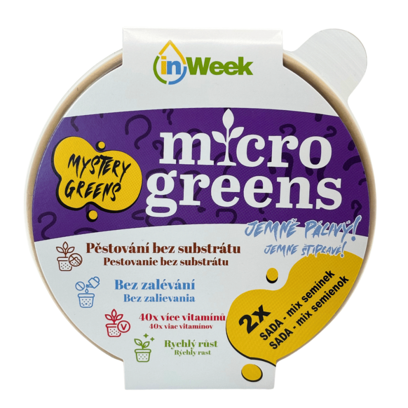 MYSTERY - semínka microgreens - pěstování bez zalévání inWeek - Balení sady: Bez přebalu