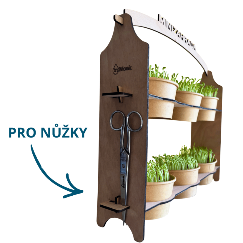 Minizáhradka pre 6 microgreens setov - Výběr minizahrádky: Plus nůžky s logem inWeek