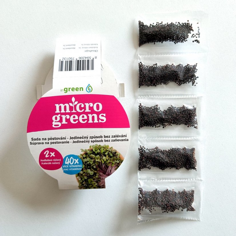 Microgreens semínka - sada inWeek (5 ks) - Sada 5ks semínek: Pak Choi Zelený